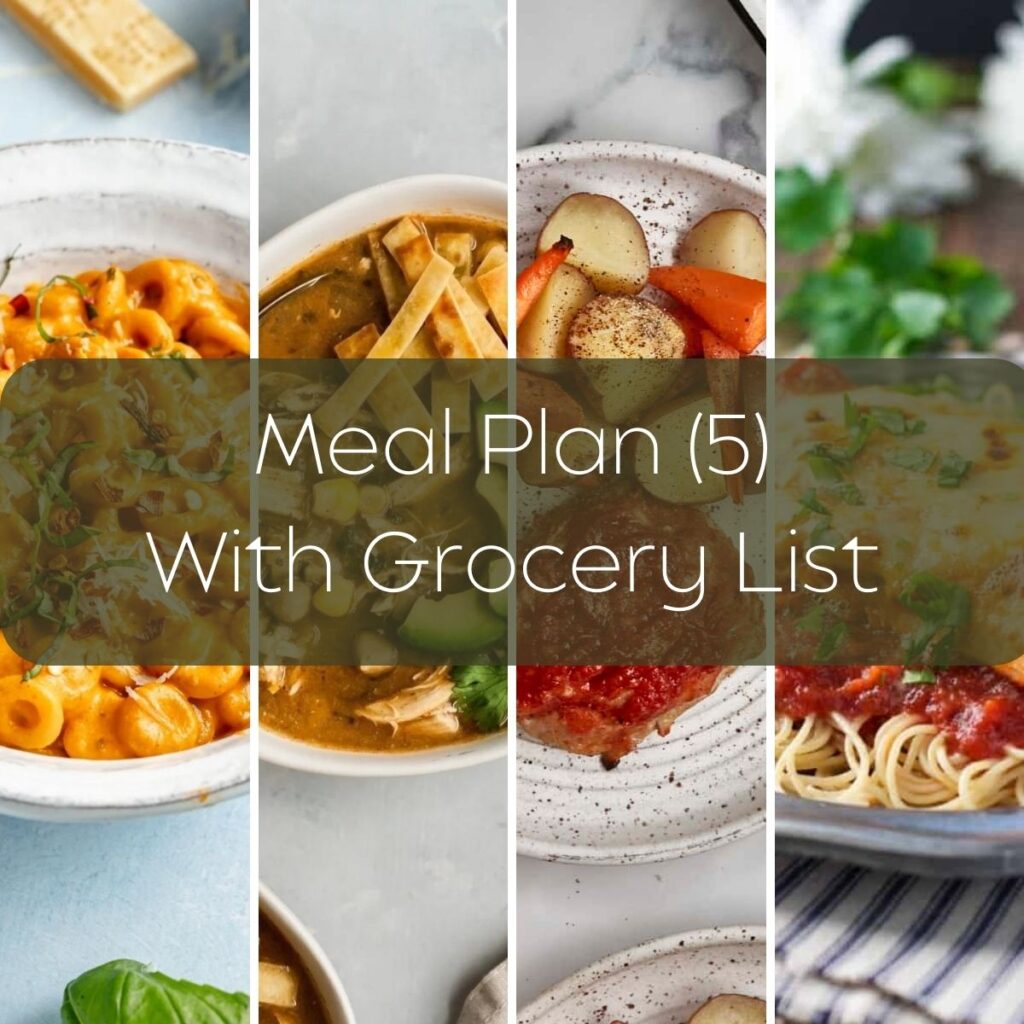Meal Plan (5) With Grocery List - Wholesome Family Roots